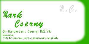 mark cserny business card